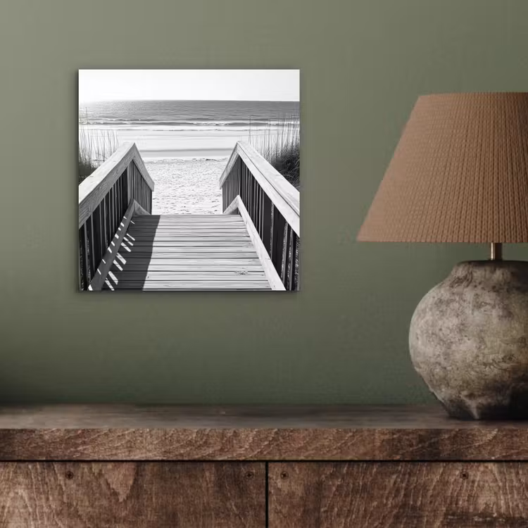 Loopbrug - Hout - Strand - Zee aluminium wit klein -sfeer2