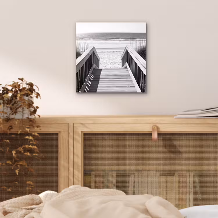 Loopbrug - Hout - Strand - Zee aluminium wit klein -sfeer3