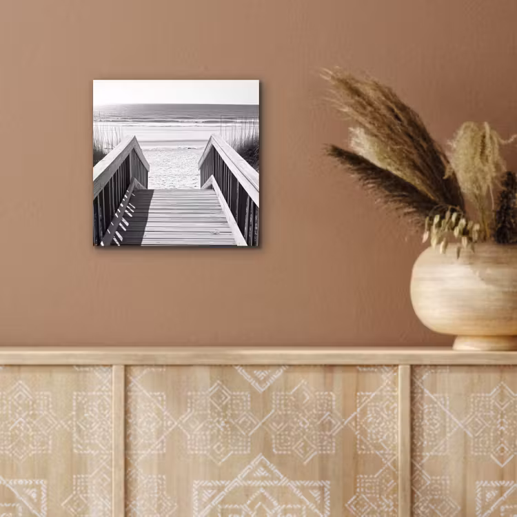 Loopbrug - Hout - Strand - Zee aluminium wit klein -sfeer4