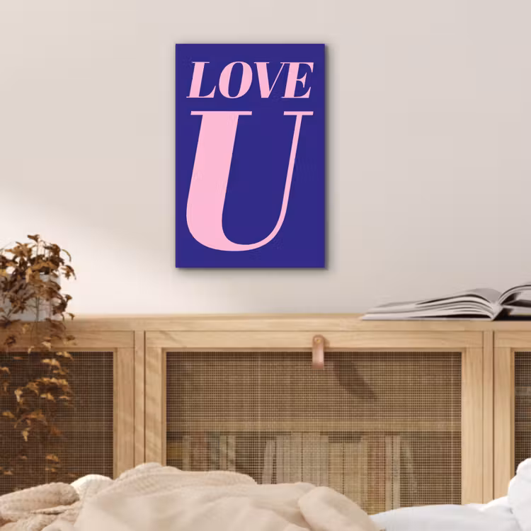 Love - Blauw - Valentijn aluminium wit klein -sfeer3