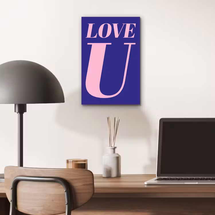Love - Blauw - Valentijn aluminium wit klein -sfeer5