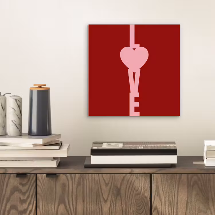 Love - Hart - Rood aluminium wit klein -sfeer1