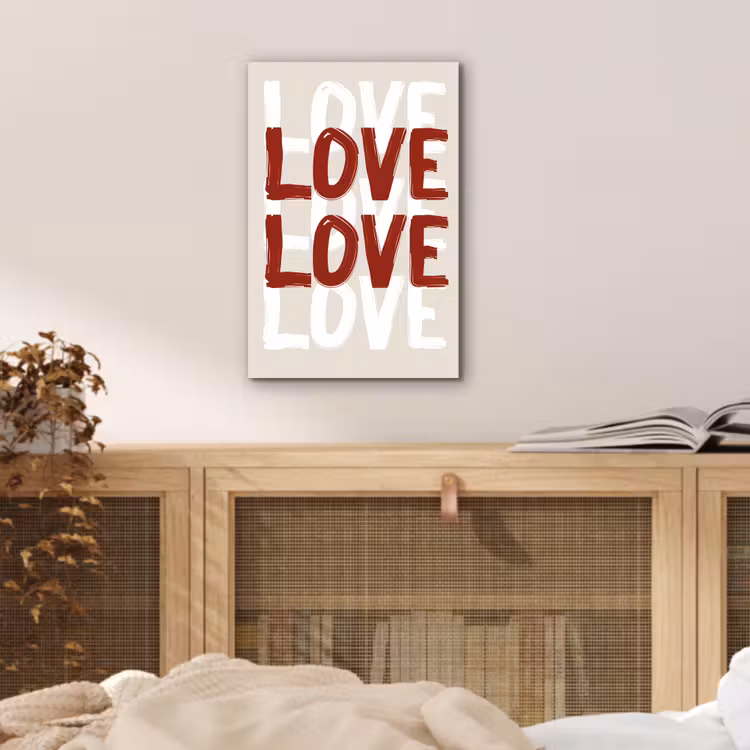 Love - Rood - Tekst aluminium wit klein -sfeer3
