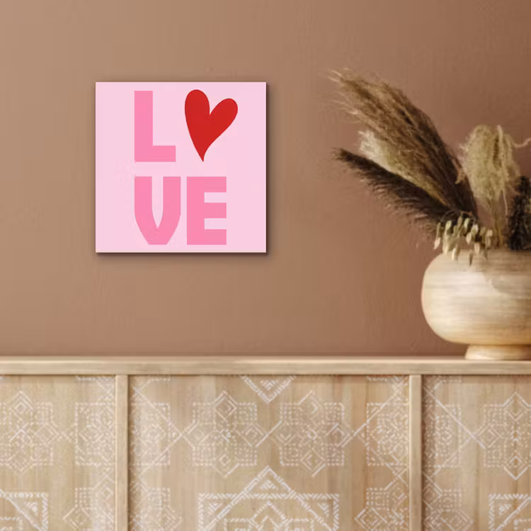 Love - Roze - Hart - Valentijn aluminium wit klein -sfeer4