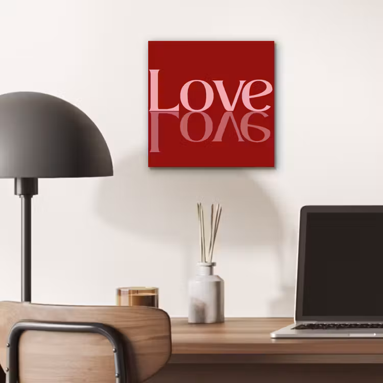 Love - Spiegeling - Rood aluminium wit klein -sfeer5