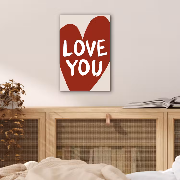 Loveyou - Hart - Rood aluminium wit klein -sfeer3