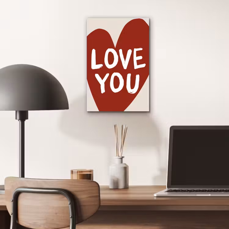 Loveyou - Hart - Rood aluminium wit klein -sfeer5