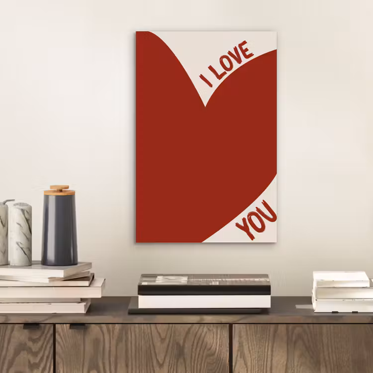 Loveyou - Rood - Hart aluminium wit klein -sfeer1