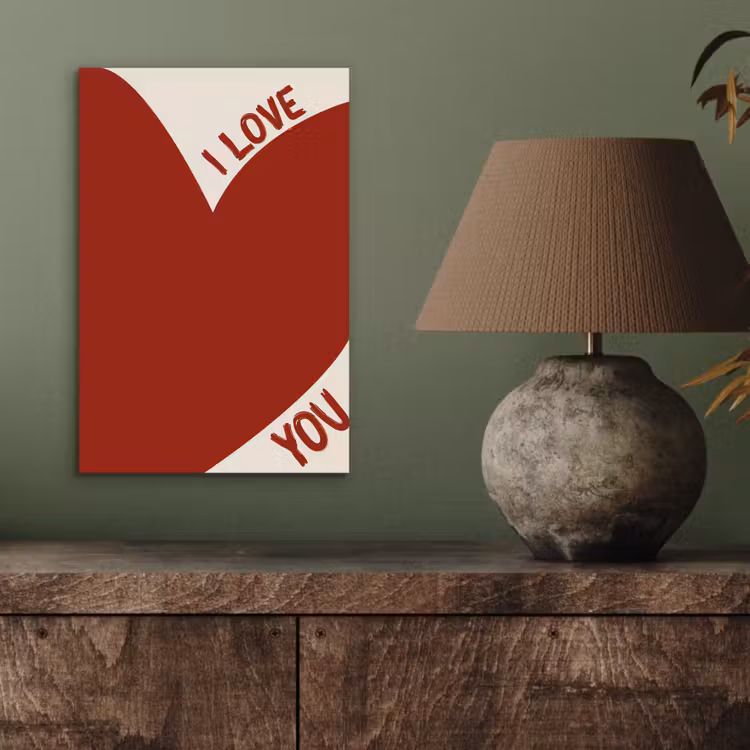 Loveyou - Rood - Hart aluminium wit klein -sfeer2