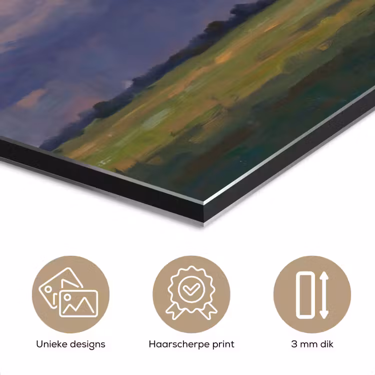 Lucht - Wolken - Landschap - Modern - Oranje aluminium wit klein -closeup_NL