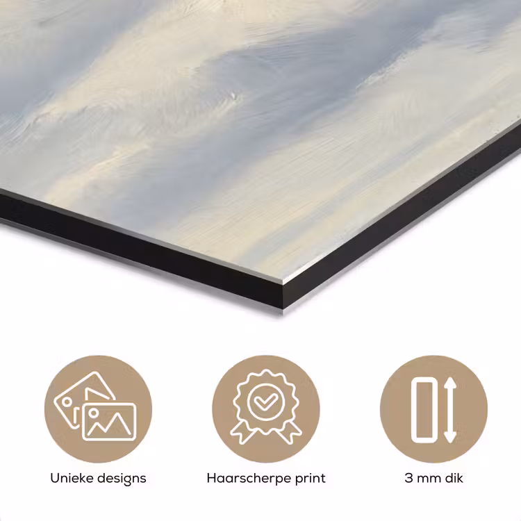 Lucht - Wolken - Natuur - Klassiek - Blauw aluminium wit klein -closeup_NL