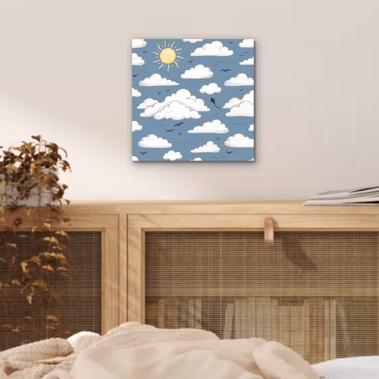 Lucht - Zon - Wolken - Natuur - Blauw aluminium wit klein -sfeer3