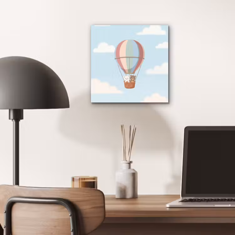 Luchtballon - Beren - Pastel aluminium wit klein -sfeer5