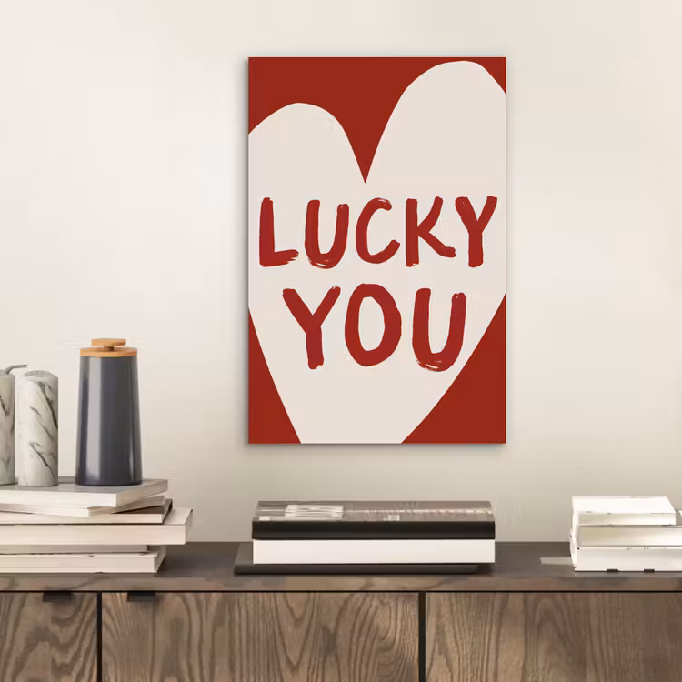 Lucky - Hart - Rood aluminium wit klein -sfeer1