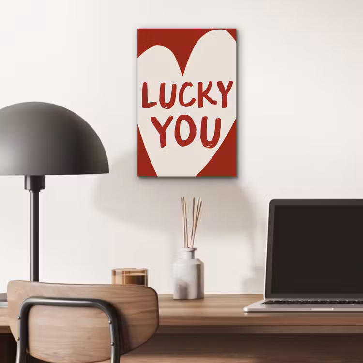 Lucky - Hart - Rood aluminium wit klein -sfeer5
