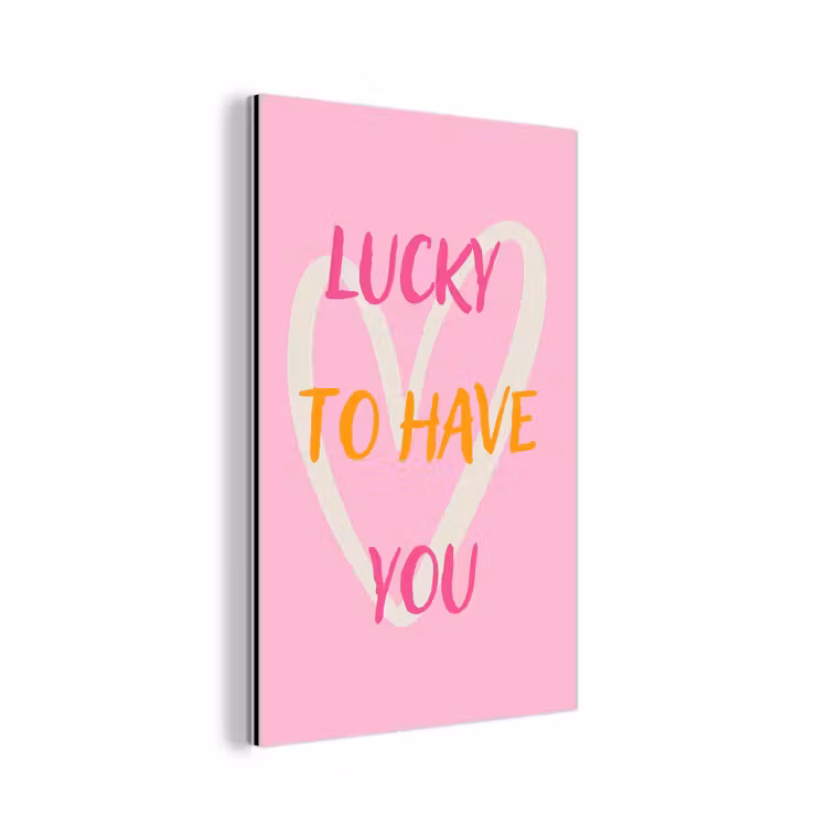 Lucky - Love - Valentijn - Roze aluminium wit klein -3d