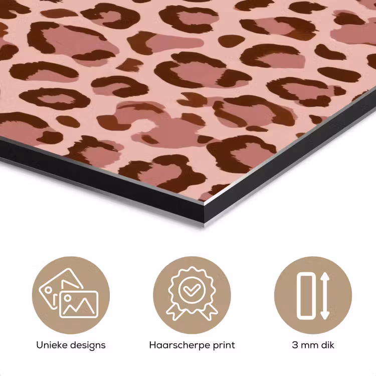 Luipaard - Patroon - Roze aluminium wit klein 46 -closeup_NL