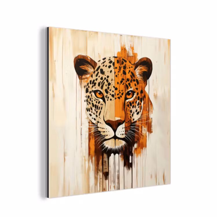 Luipaard - Symmetrisch - Strepen aluminium wit klein -3d