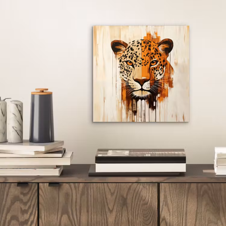 Luipaard - Symmetrisch - Strepen aluminium wit klein -sfeer1