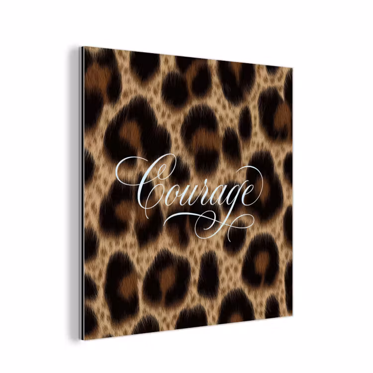 Luipaardprint - Bruin - Courage - Sierlijk aluminium wit klein -3d