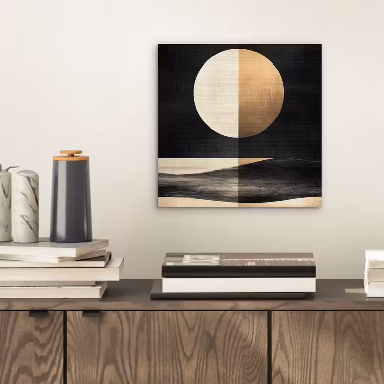 Maan - Cirkel - Goud aluminium wit klein -sfeer1