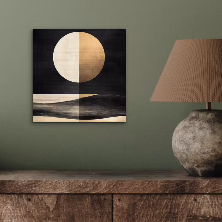 Maan - Cirkel - Goud aluminium wit klein -sfeer2