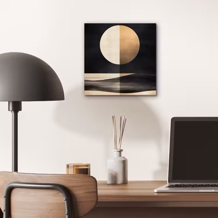 Maan - Cirkel - Goud aluminium wit klein -sfeer5