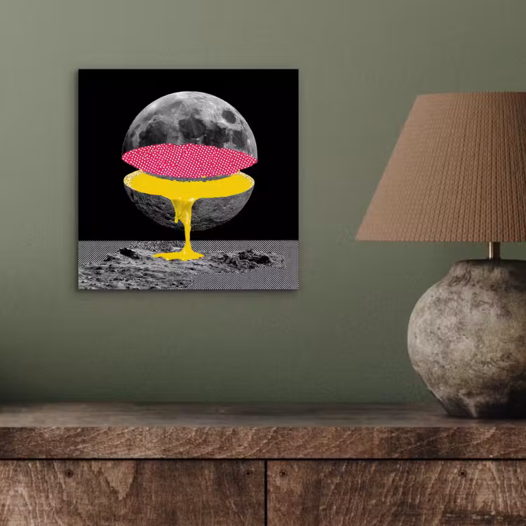 Maan - Geel - Roze - Zwart aluminium wit klein -sfeer2