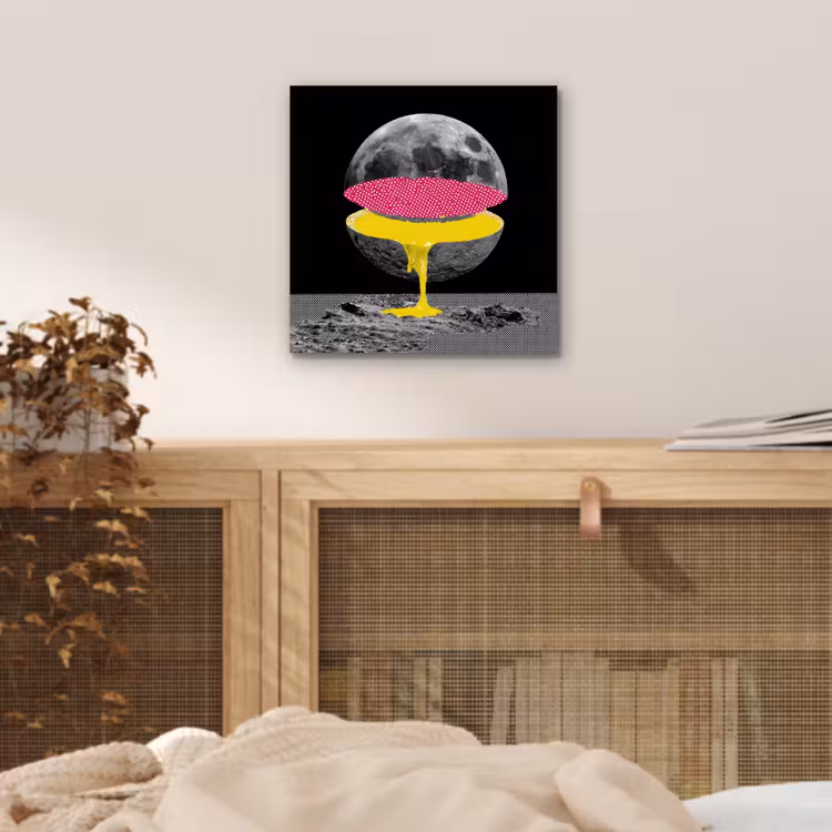Maan - Geel - Roze - Zwart aluminium wit klein -sfeer3