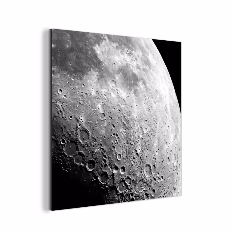 Aluminium schilderij - Maan - Kraters - Ruimte - Maan - Kraters - Ruimte aluminium wit klein