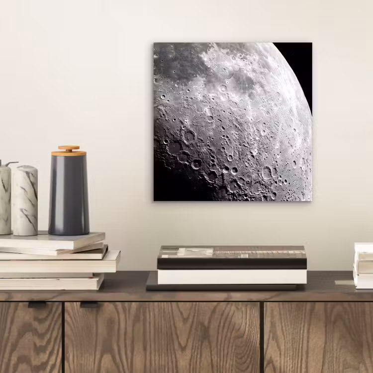 Aluminium schilderij - Maan - Kraters - Ruimte - Maan - Kraters - Ruimte aluminium wit klein