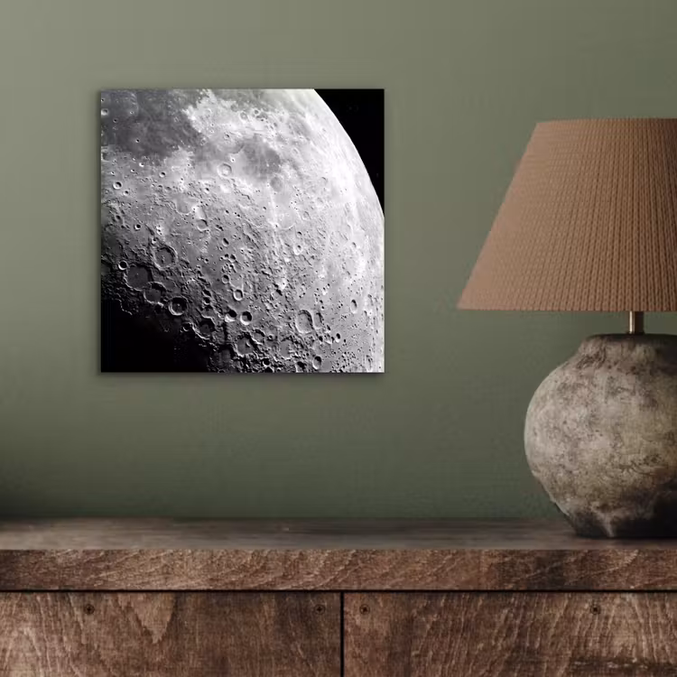 Aluminium schilderij - Maan - Kraters - Ruimte - Maan - Kraters - Ruimte aluminium wit klein