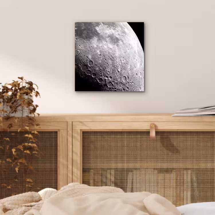 Aluminium schilderij - Maan - Kraters - Ruimte - Maan - Kraters - Ruimte aluminium wit klein
