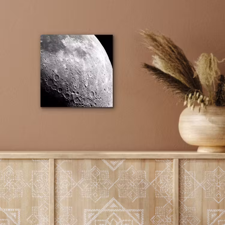 Aluminium schilderij - Maan - Kraters - Ruimte - Maan - Kraters - Ruimte aluminium wit klein