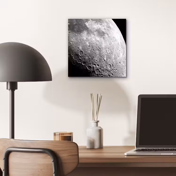 Aluminium schilderij - Maan - Kraters - Ruimte - Maan - Kraters - Ruimte aluminium wit klein