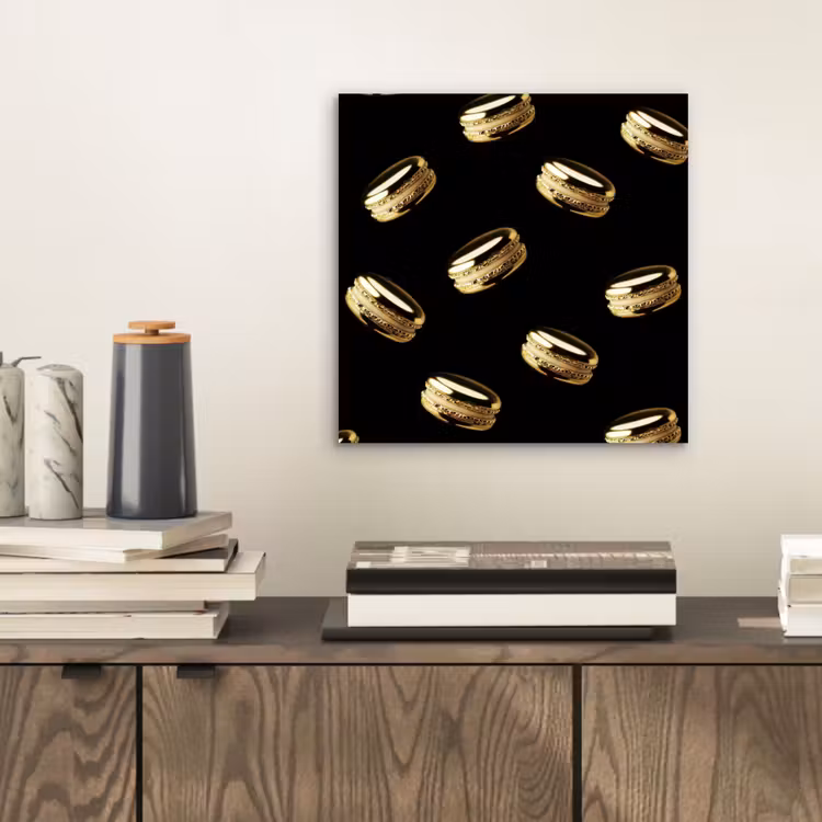 Macarons - Patroon - Goud - Zwart aluminium wit klein -sfeer1
