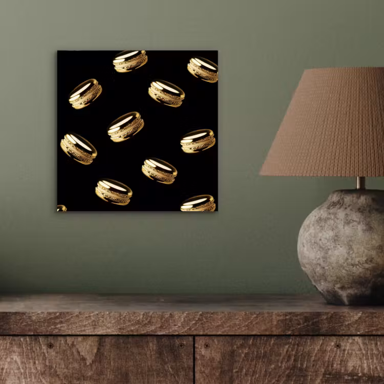 Macarons - Patroon - Goud - Zwart aluminium wit klein -sfeer2