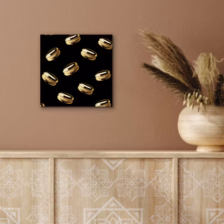 Macarons - Patroon - Goud - Zwart aluminium wit klein -sfeer4
