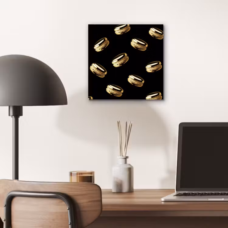 Macarons - Patroon - Goud - Zwart aluminium wit klein -sfeer5