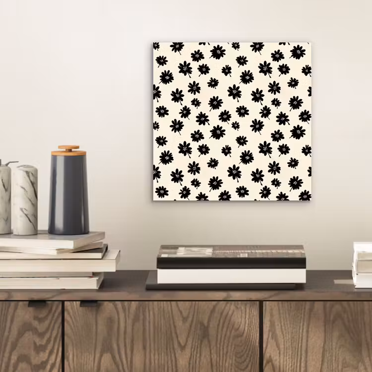 Madeliefjes - Grafisch - Zwart - Beige aluminium wit klein 46 -sfeer1