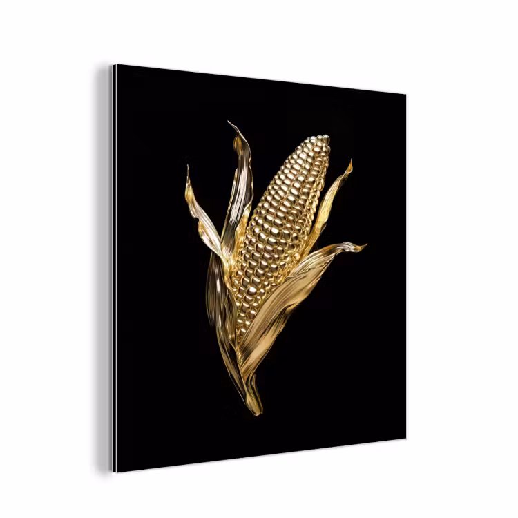 Mais - Eten - Goud - Zwart aluminium wit klein -3d