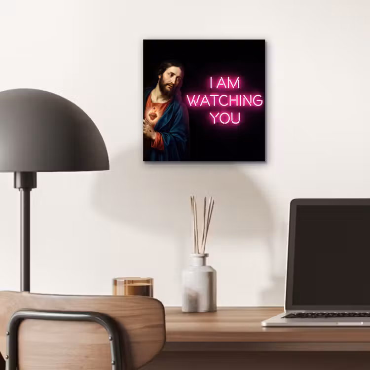 Man - Tekst - Neon aluminium wit klein -sfeer5