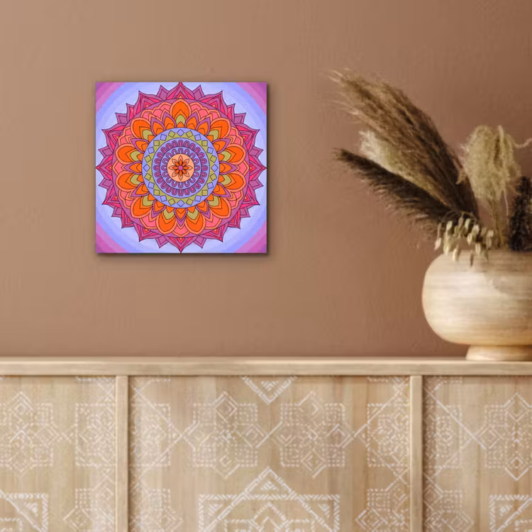Mandala - Cirkel - Abstract - Kleurrijk - Patroon aluminium wit klein -sfeer4
