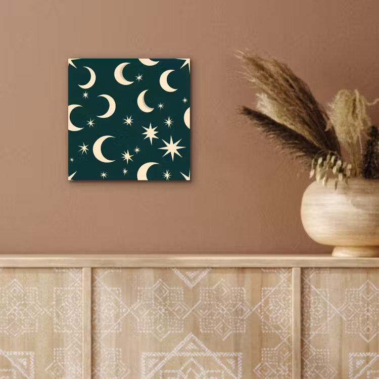Manen - Sterren - Groen aluminium wit klein 46 -sfeer4