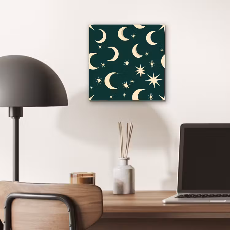 Manen - Sterren - Groen aluminium wit klein 46 -sfeer5