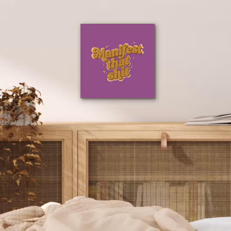 Manifest that shit - Paars - Glitter aluminium wit klein -sfeer3