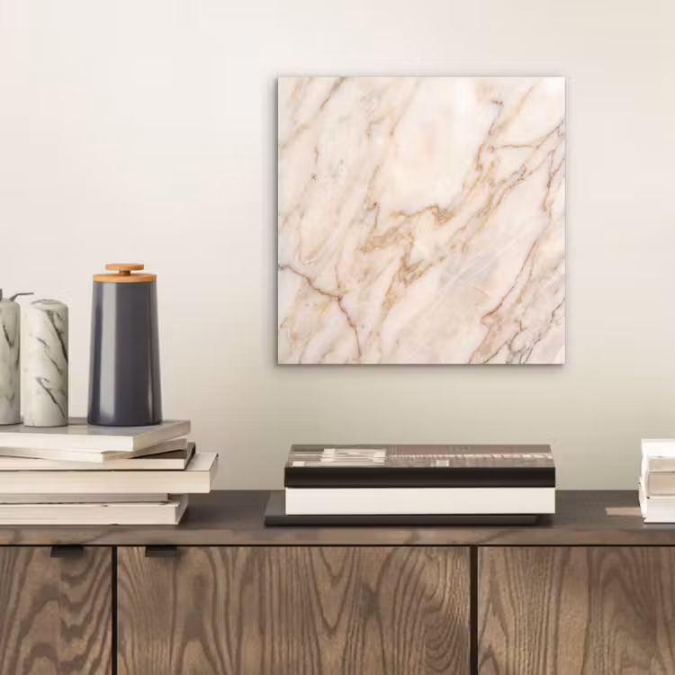 Marmer - Ader - Abstract - Wit - Goud aluminium wit klein -sfeer1