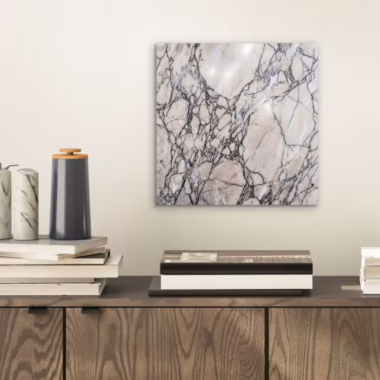Marmer - Aderen - Patroon - Wit - Grijs aluminium wit klein -sfeer1