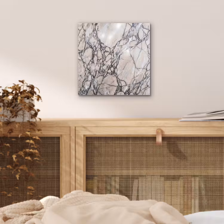 Marmer - Aderen - Patroon - Wit - Grijs aluminium wit klein -sfeer3