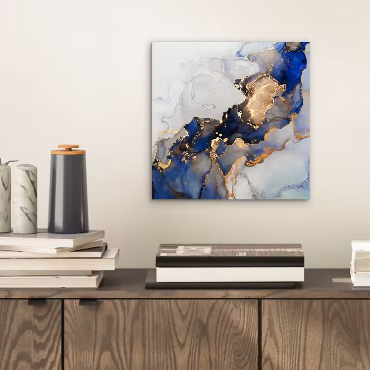 Marmer - Blauw - Goud aluminium wit klein -sfeer1